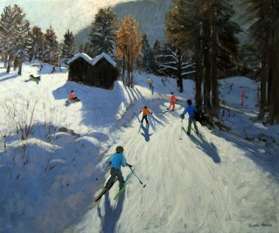 Zwei Berghütten, Pleney, Morzine von Andrew Macara